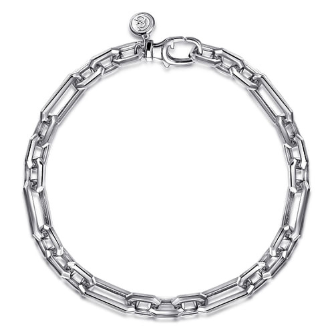 Sterling Silver Hollow Figaro Chain Bracelet (914291)