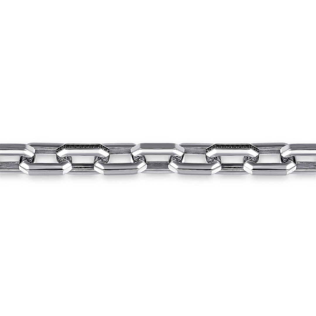 Silver Faceted Chain Black Spinel Bracelet (954774)