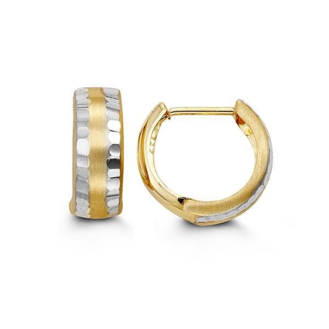 Yellow & White Gold Huggie Earrings (202609)