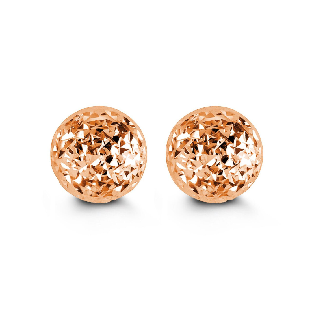 Diamond Cut Gold Earrings - 10mm (202728)