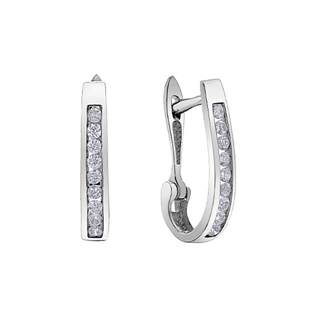 White Gold Diamond Hoop Earrings- 0.25ctw (203418)