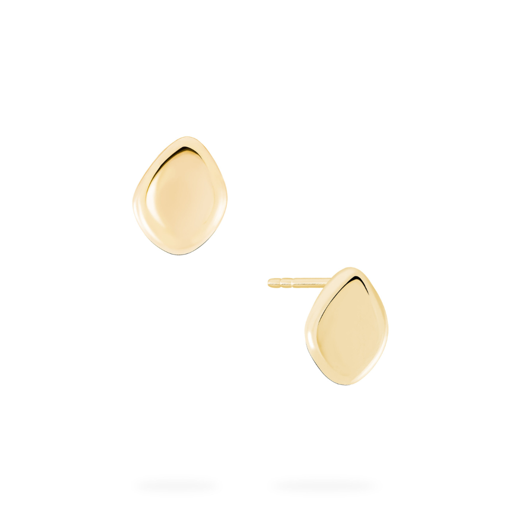 Yellow Gold Pebble Stud Earrings (203443)