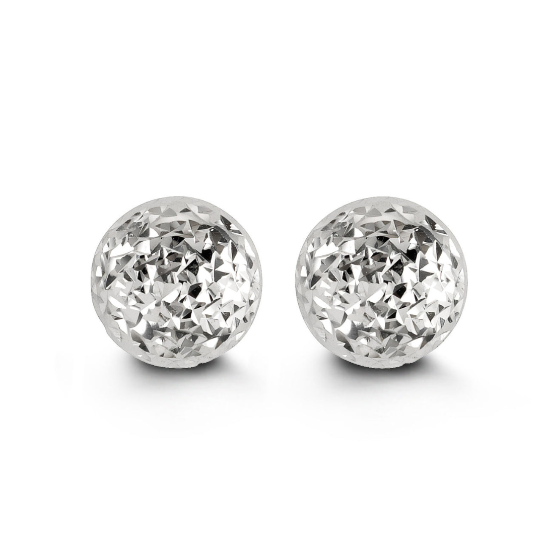 Diamond Cut Gold Earrings - 10mm (203572)