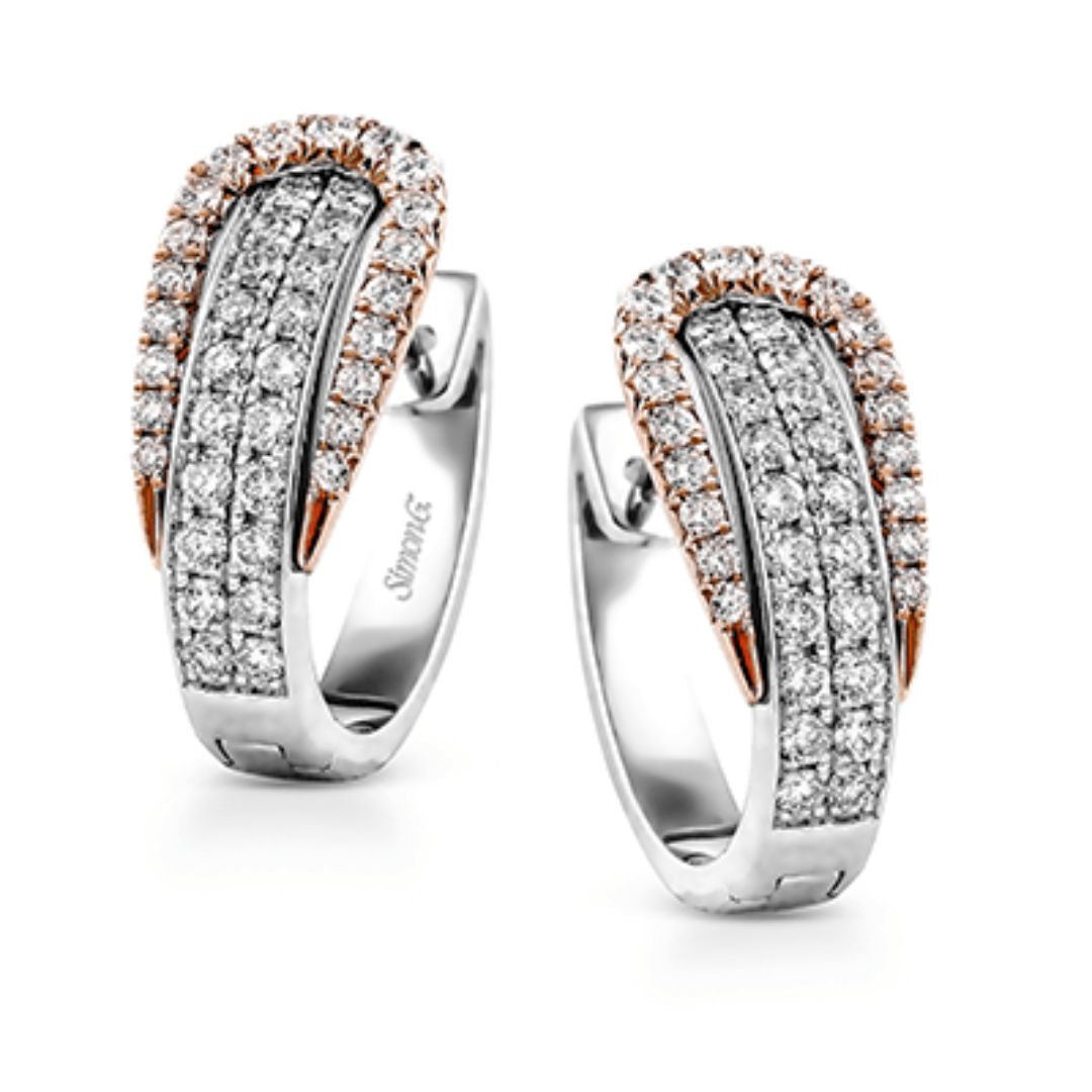 Rose and White Gold Earrings (203580)