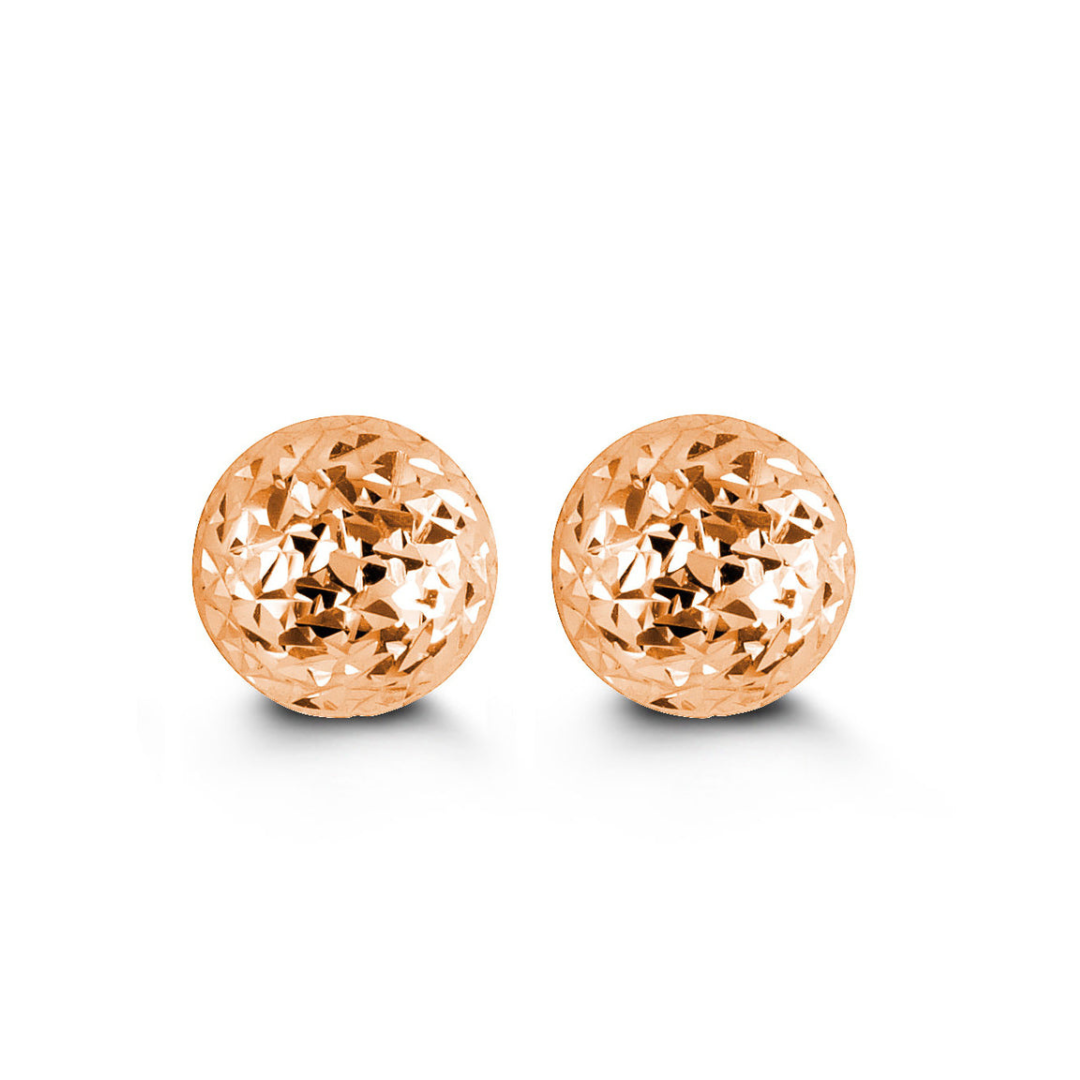 Diamond Cut Gold Earrings - 8mm (203709)