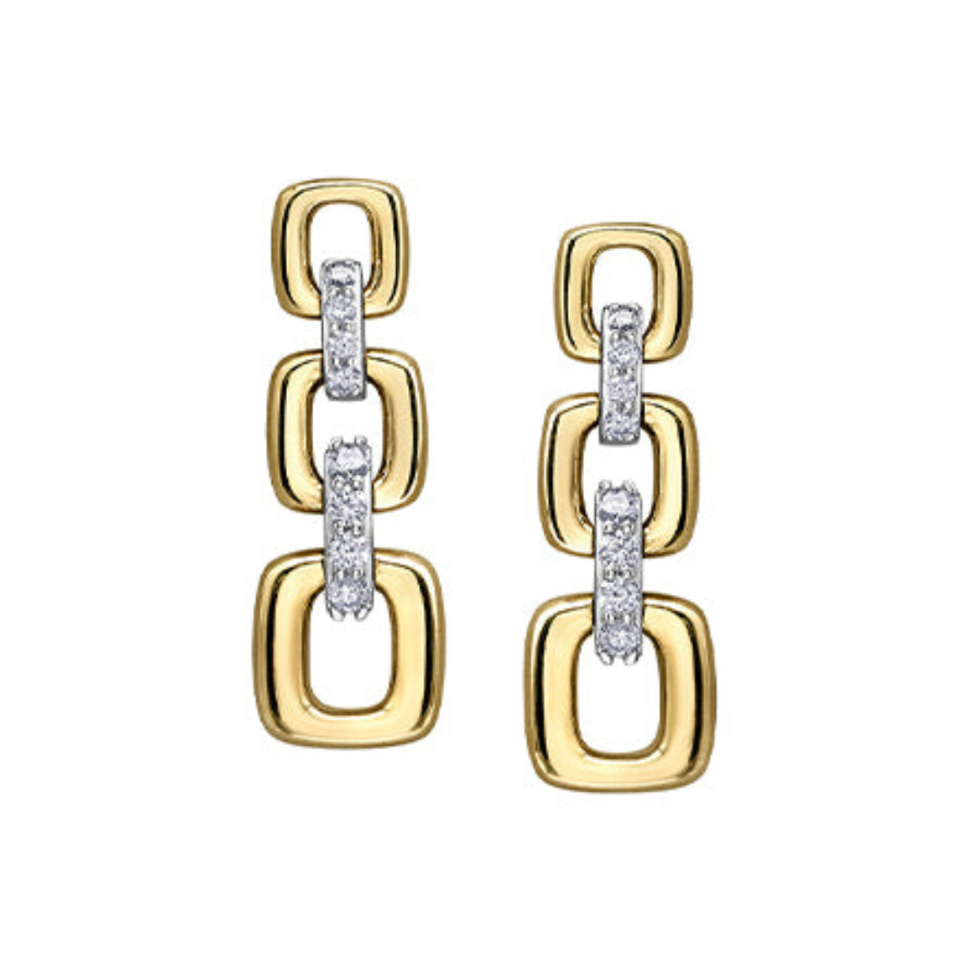 Yellow and White Gold Drop Earrings (203763)