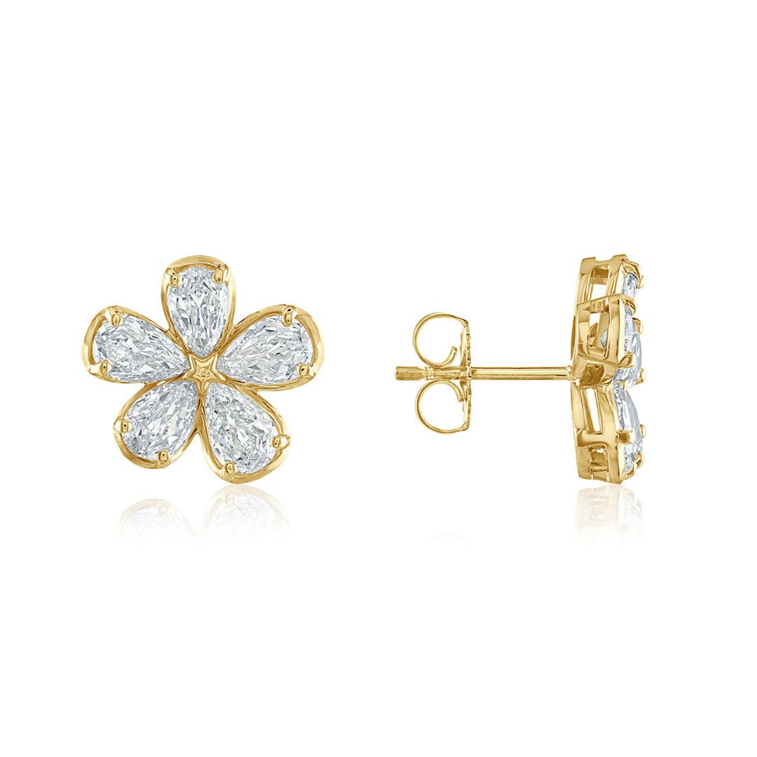 Yellow Gold 'Neon' Lab Grown Diamond Stud Earrings (203846)