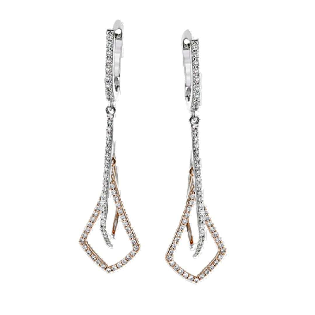 White and Rose Gold Earrings (724173)