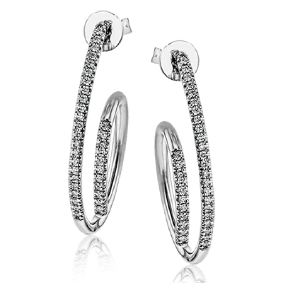 White Gold Earrings with Diamonds (844564)