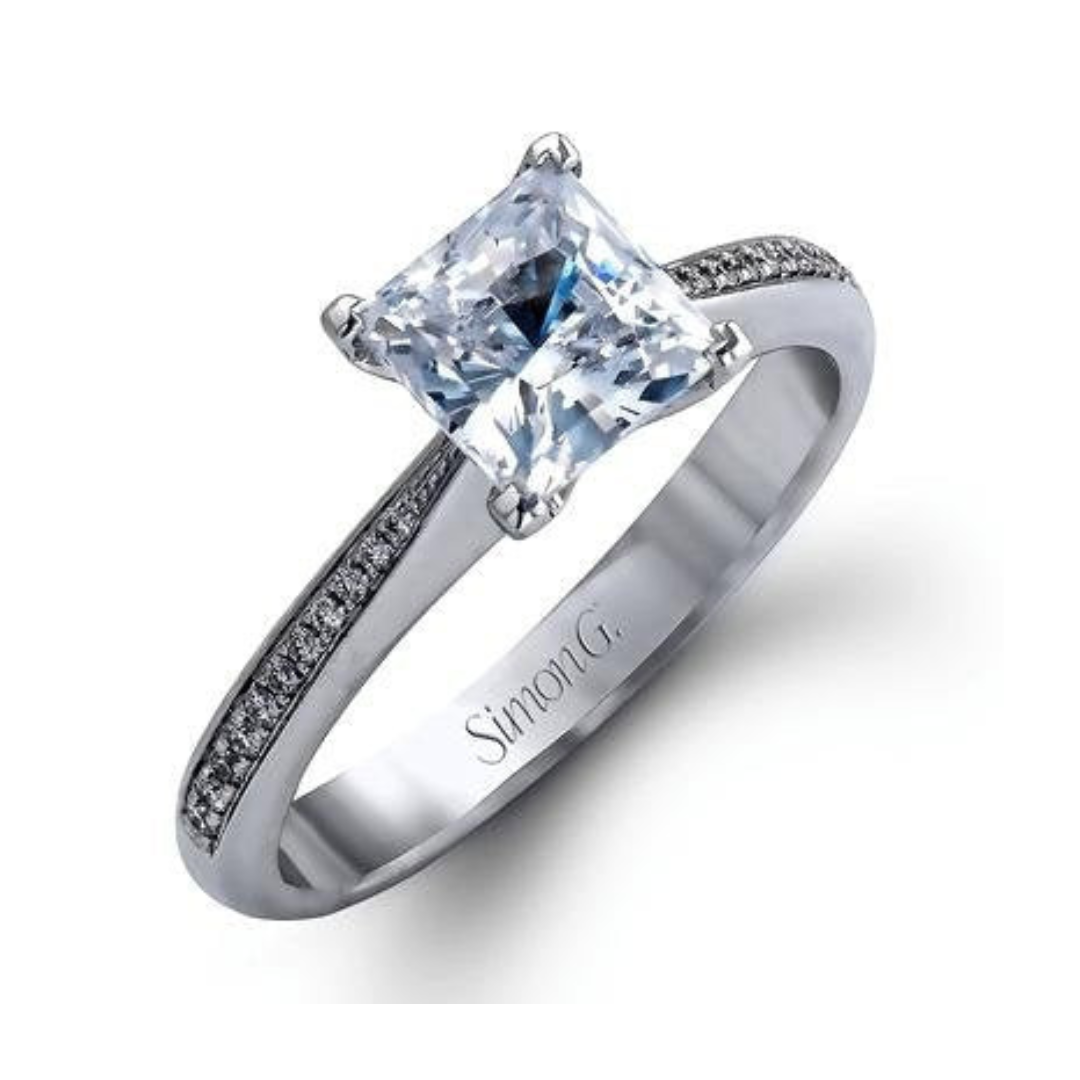 Simon G Solitaire White Gold Engagement Ring (010436)