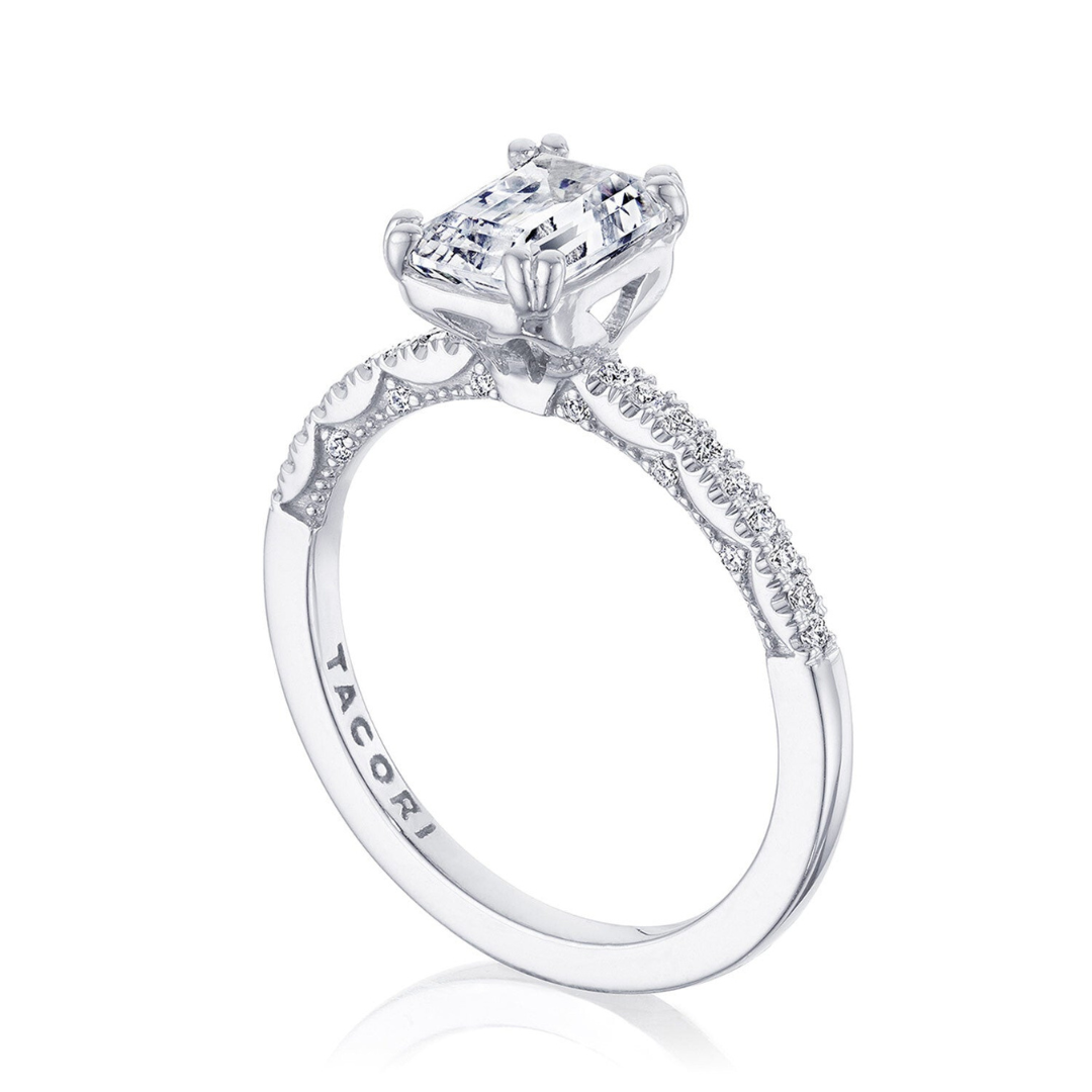 Tacori White Gold Coastal Crescent Solitaire Engagement Ring (010466)