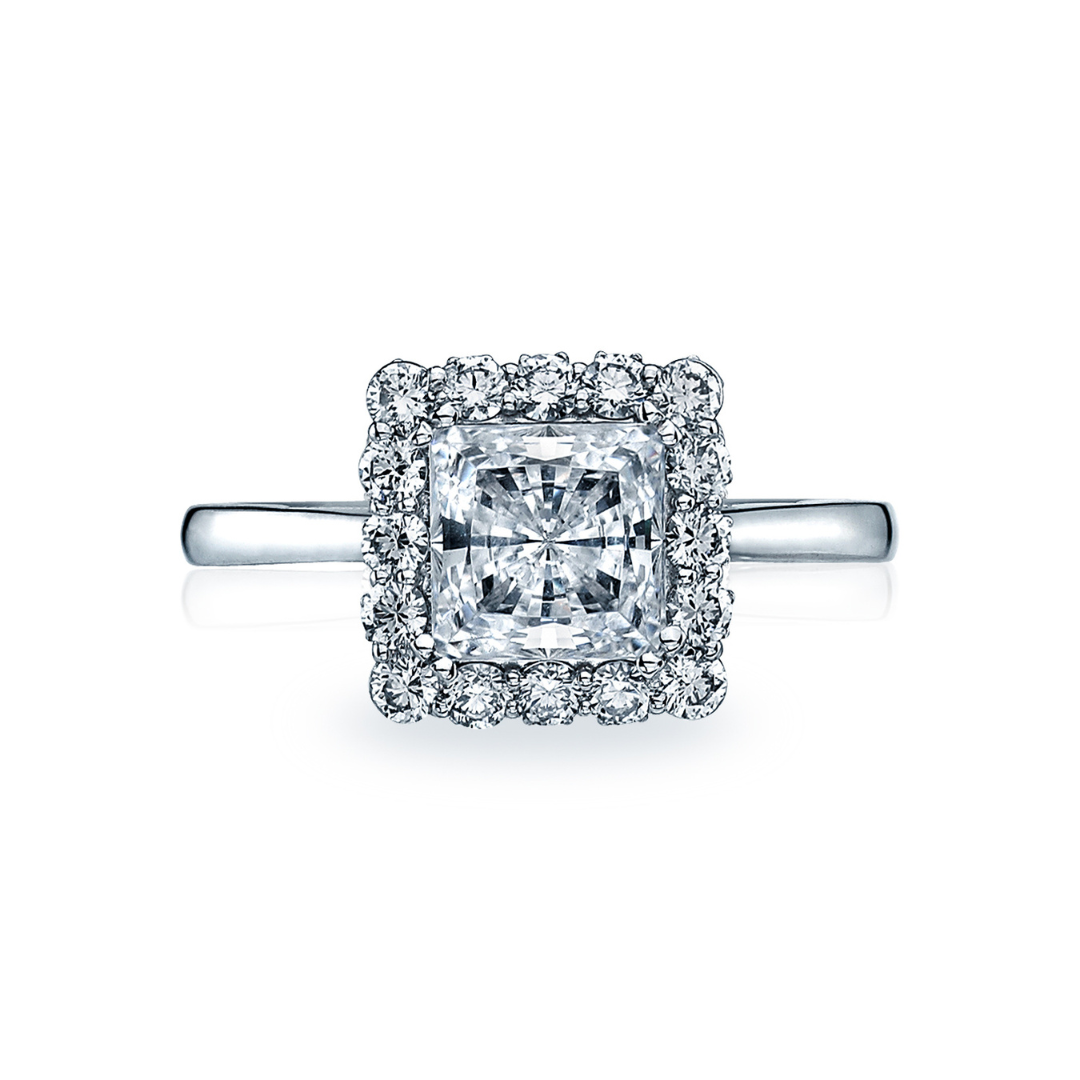 Platinum Halo Engagement Ring (020148)