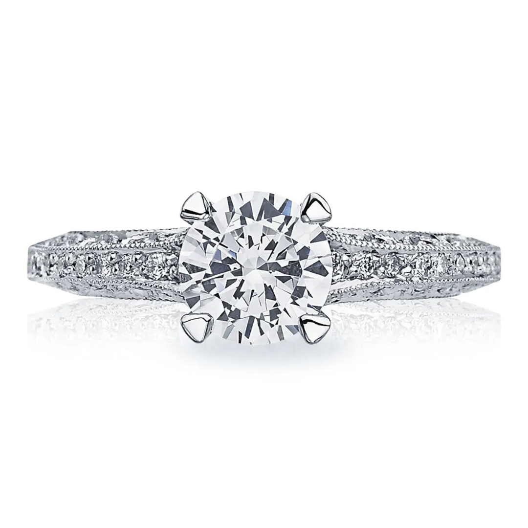 Classic Crescent Round Solitaire Engagement Ring (020159)