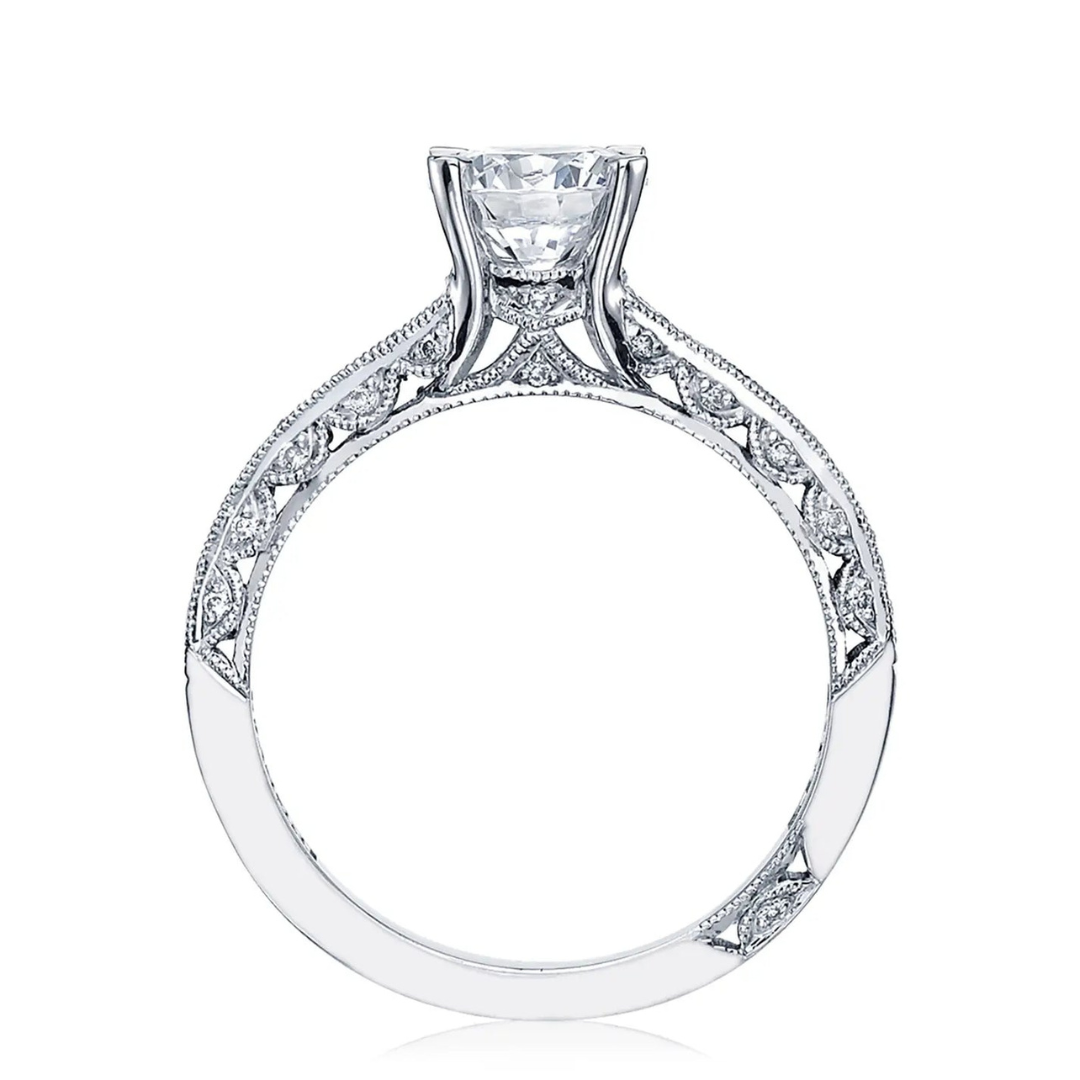 Classic Crescent Round Solitaire Engagement Ring (020159)