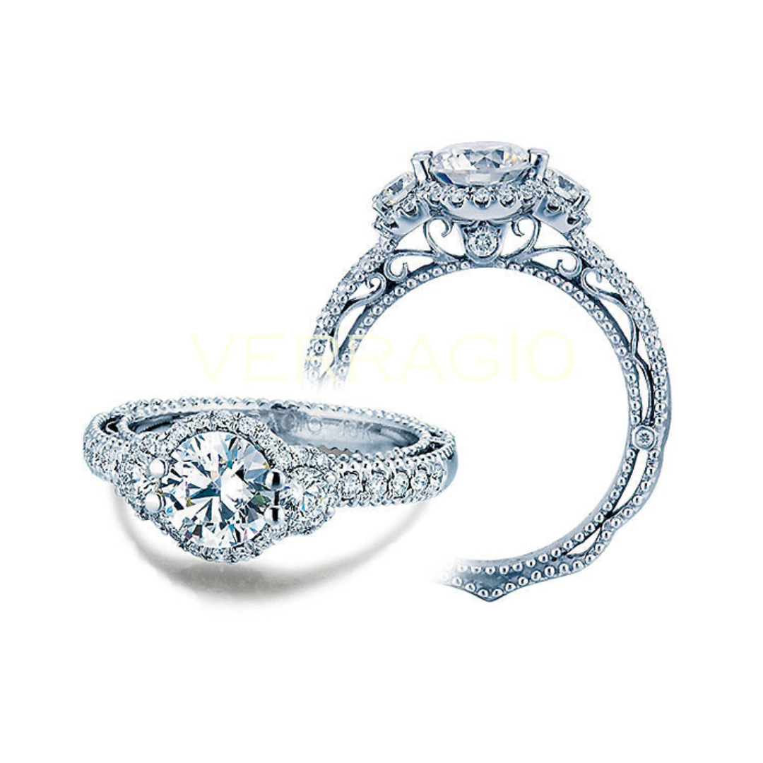 Verragio White Gold Three Stone Engagement Ring (020264)