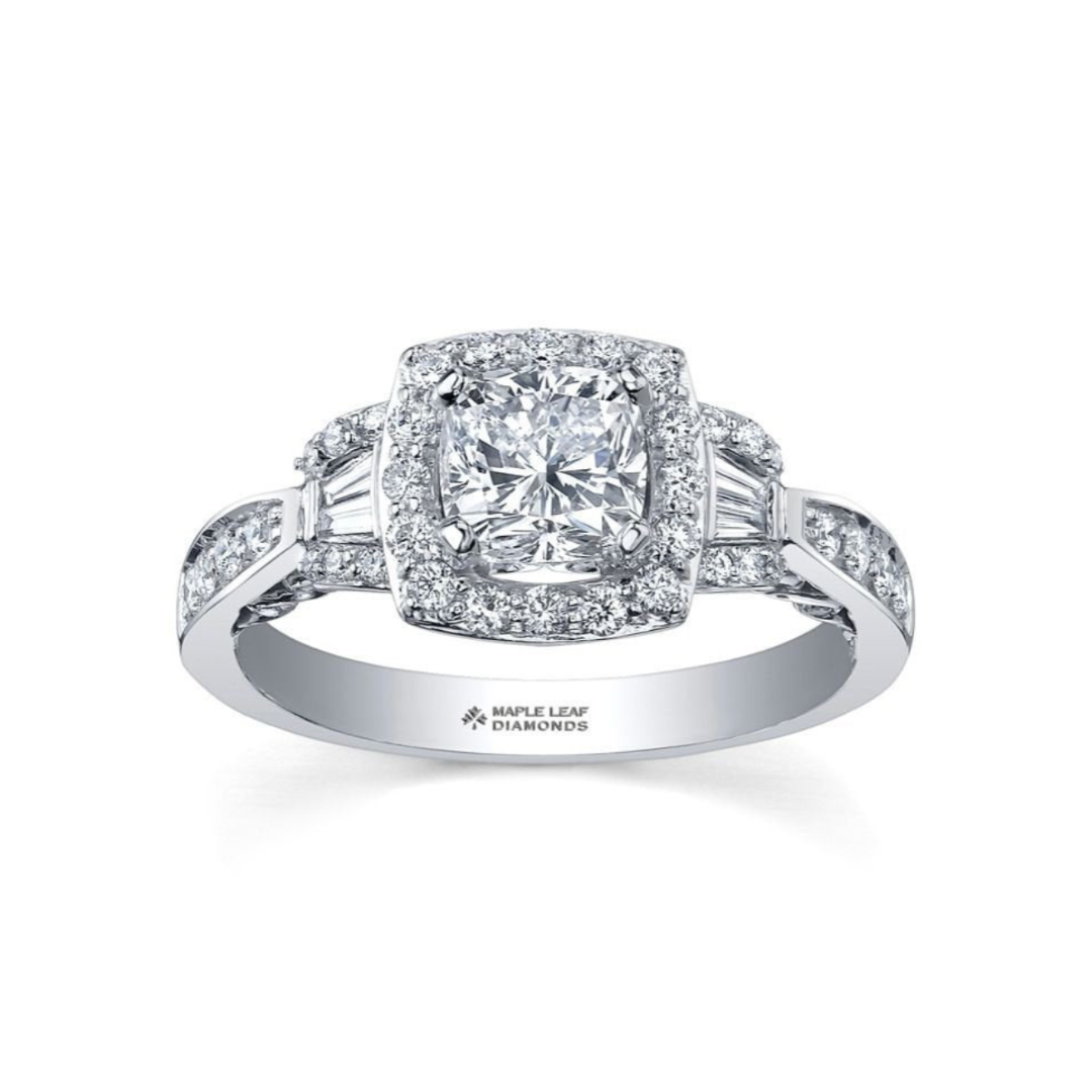 Maple Leaf Diamond Engagement Ring (040037)