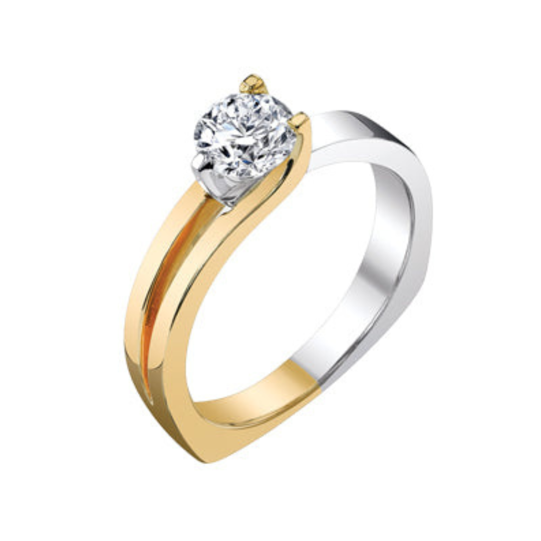 Maple Leaf Diamonds Two-Toned Diamond Engagement Ring (040111)