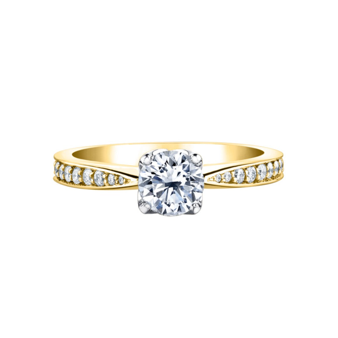 Maple Leaf Diamonds Yellow and White Gold Engagement Ring (040653)