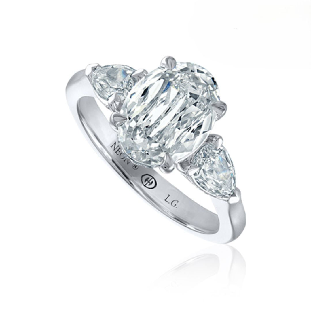 'Neon' Oval Crisscut Lab Grown Diamond Engagement Ring (040712)