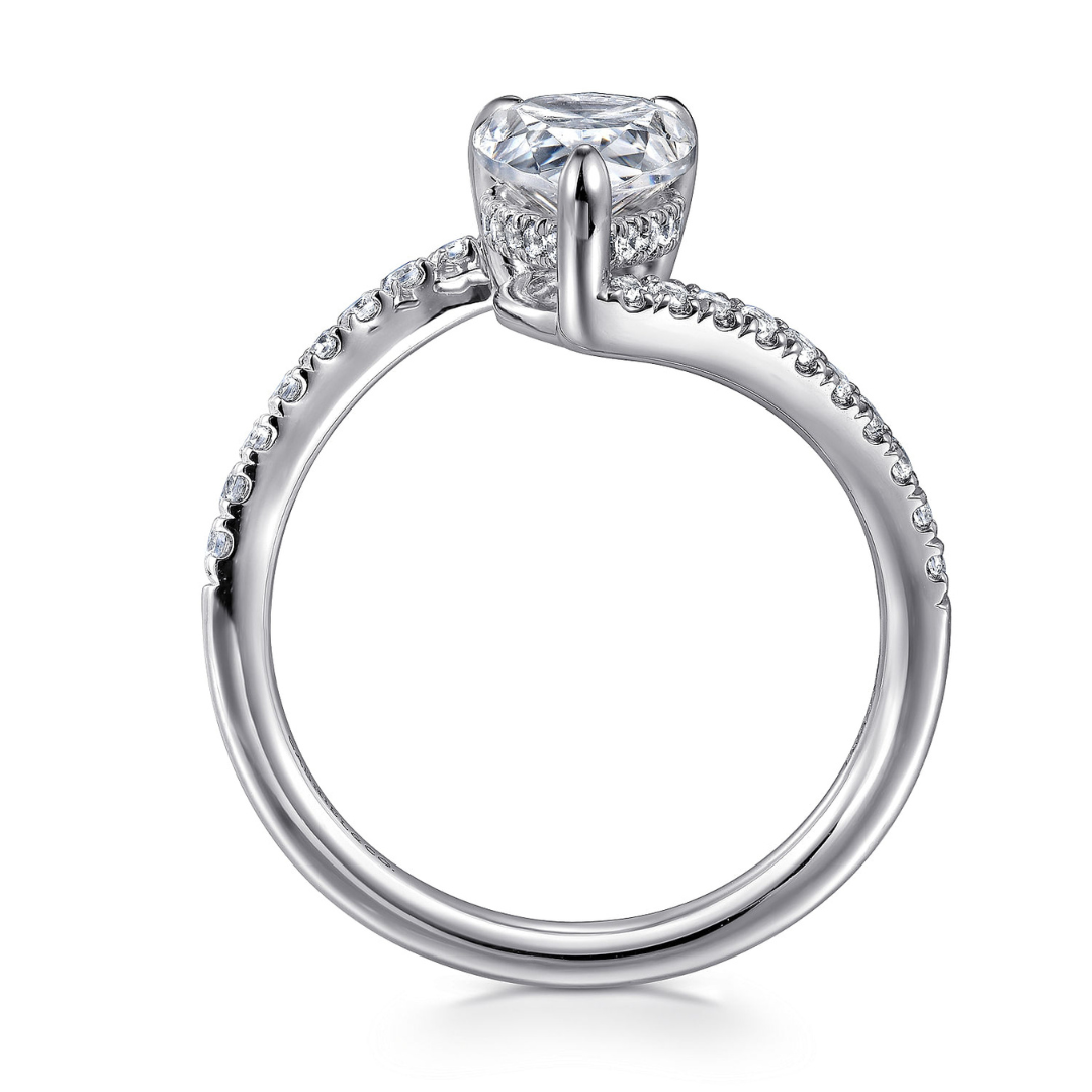 White Gold Pear Bypass Engagement Ring (139681)