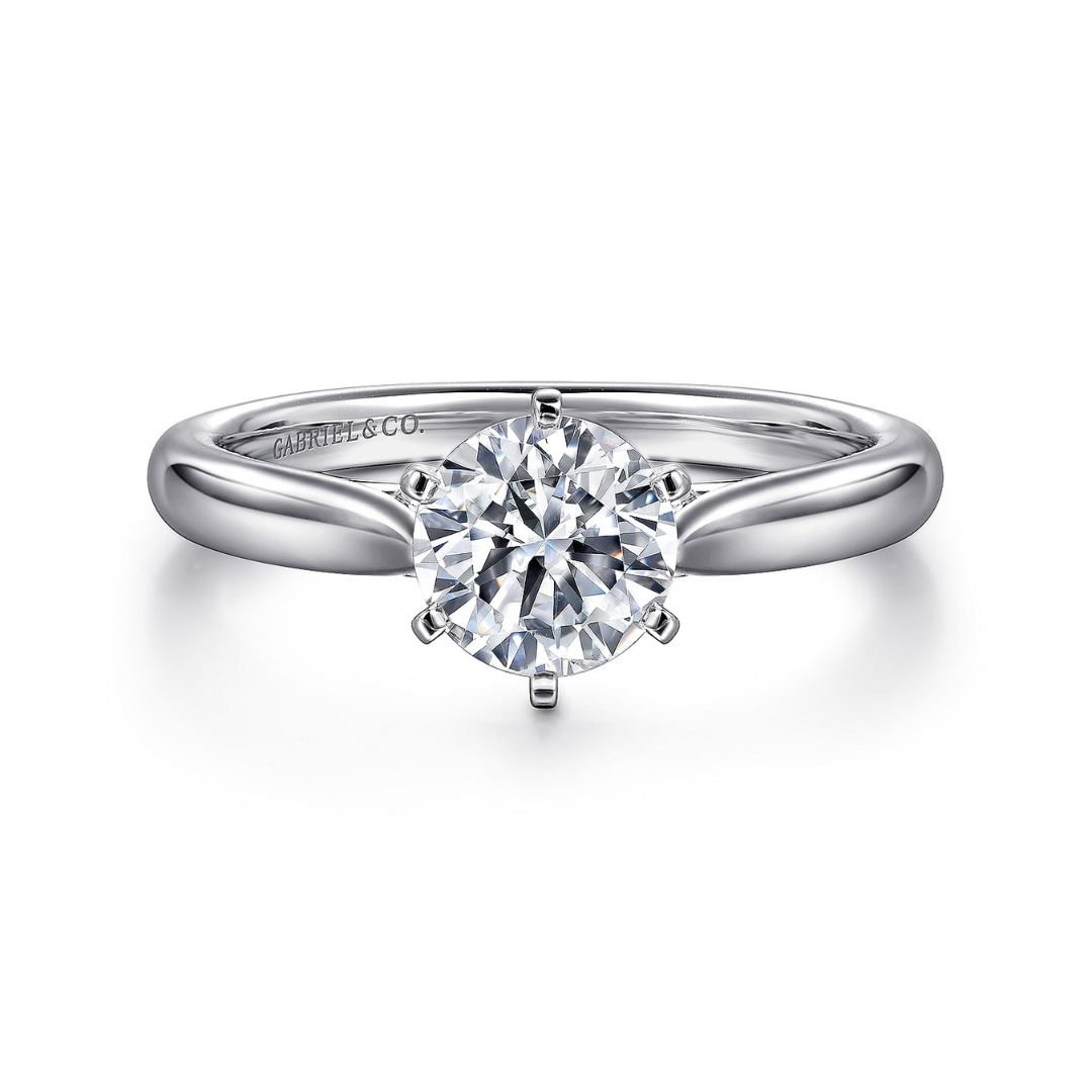 White Gold Round Solitaire Engagement Ring (196872)