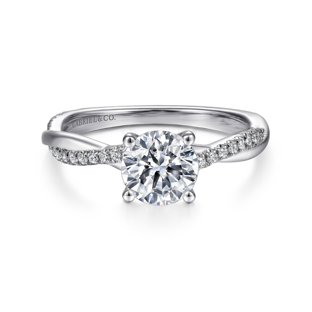 White Gold Twisted Band Engagement Ring (222272)