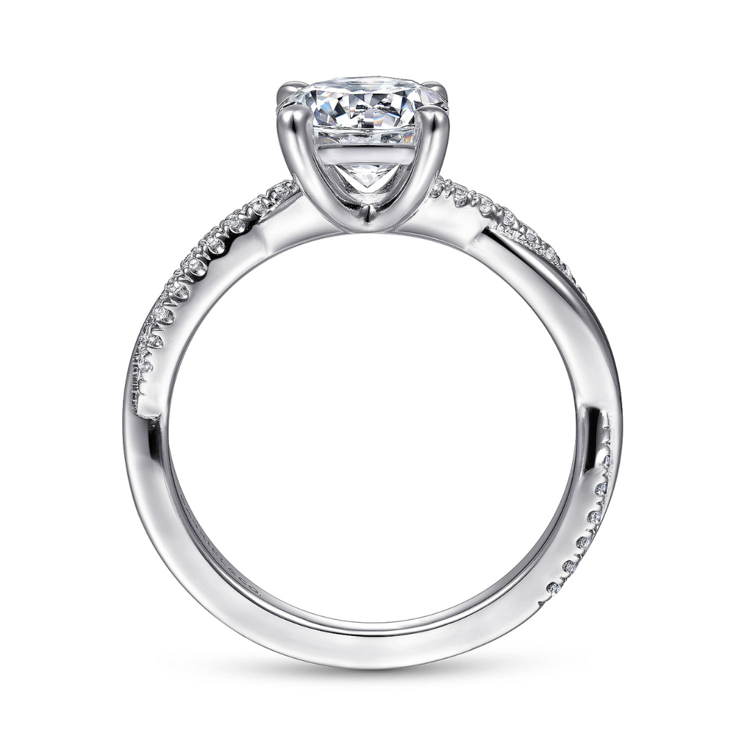 White Gold Twisted Band Engagement Ring (222272)