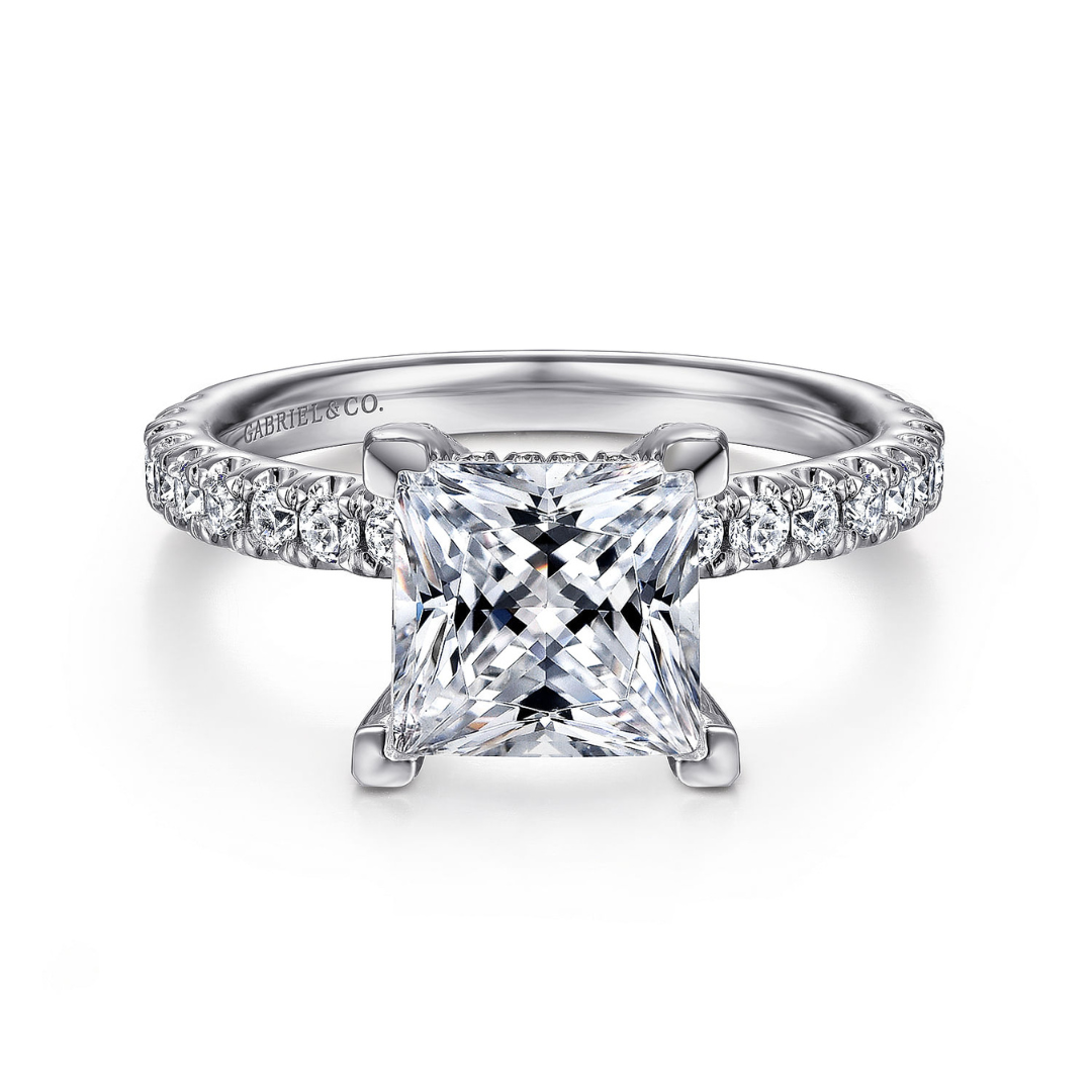 White Gold Princess Solitaire Engagement Ring (266929)