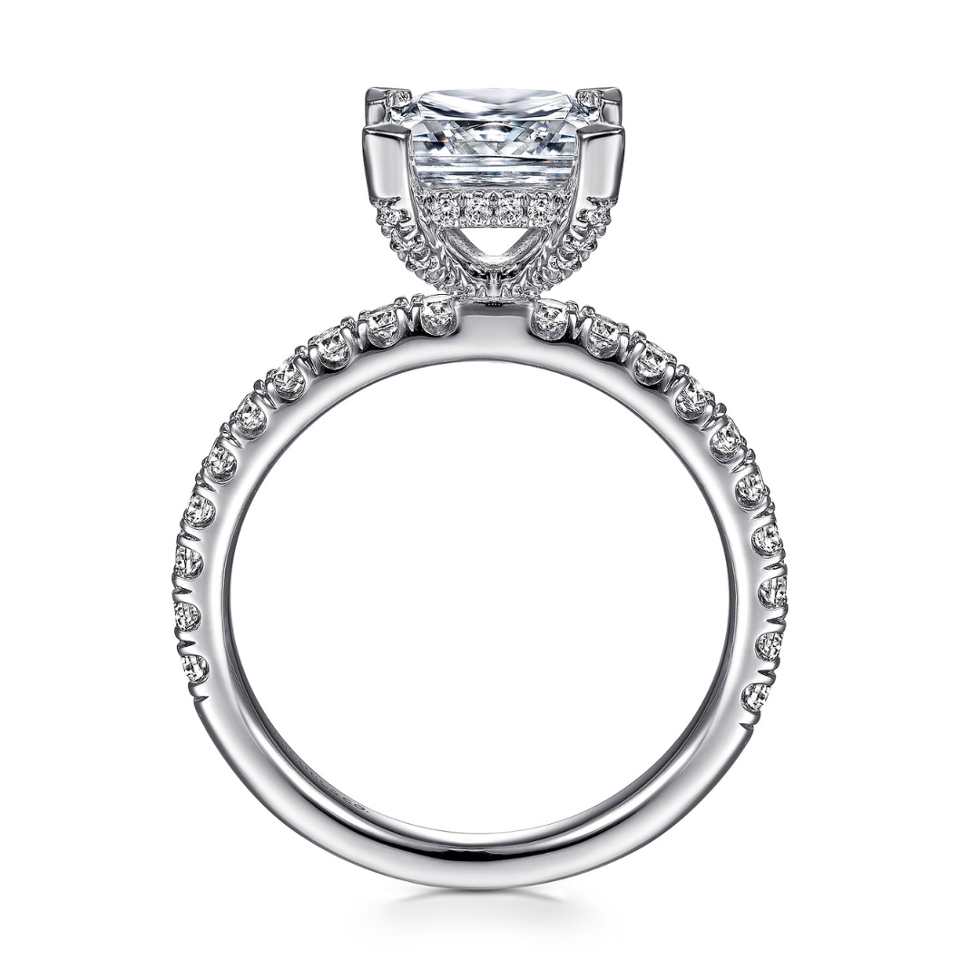 White Gold Princess Solitaire Engagement Ring (266929)