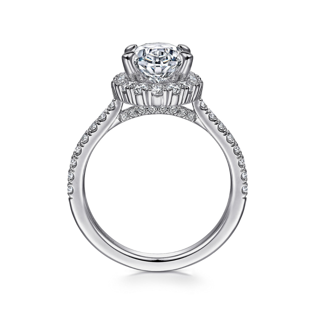 White Gold Oval Halo Engagement Ring (294251)