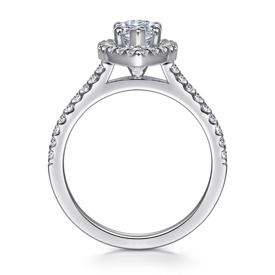 White Gold Marquise Halo Engagement Ring (298829)