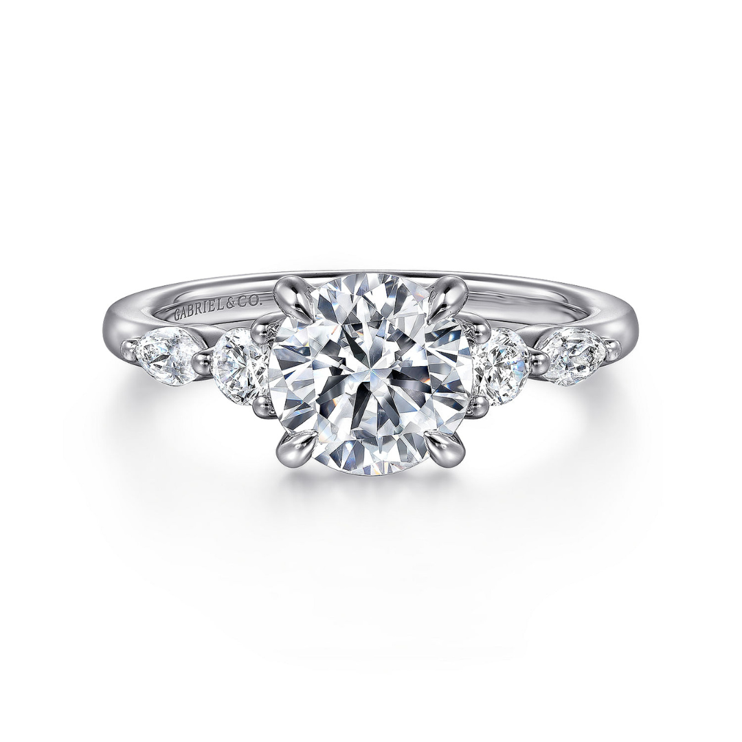 White Gold Round Five Stone Engagement Ring (333316)