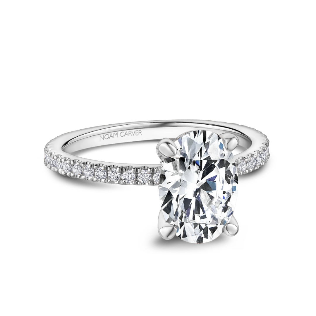 Noam Carver White Gold Engagement Ring with Hidden Halo (335621)