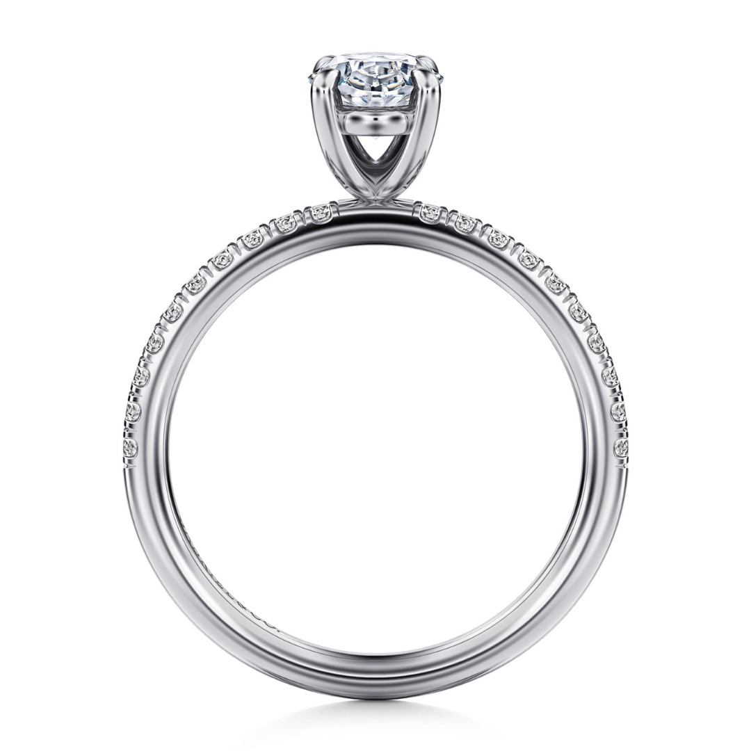 White Gold Oval Solitaire Engagement Ring (463369)