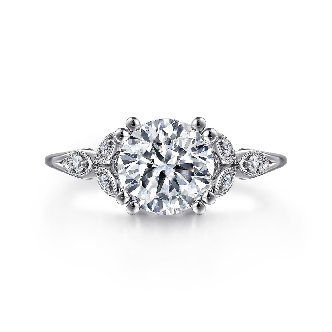 White Gold Vintage Inspired Engagement Ring (492137)