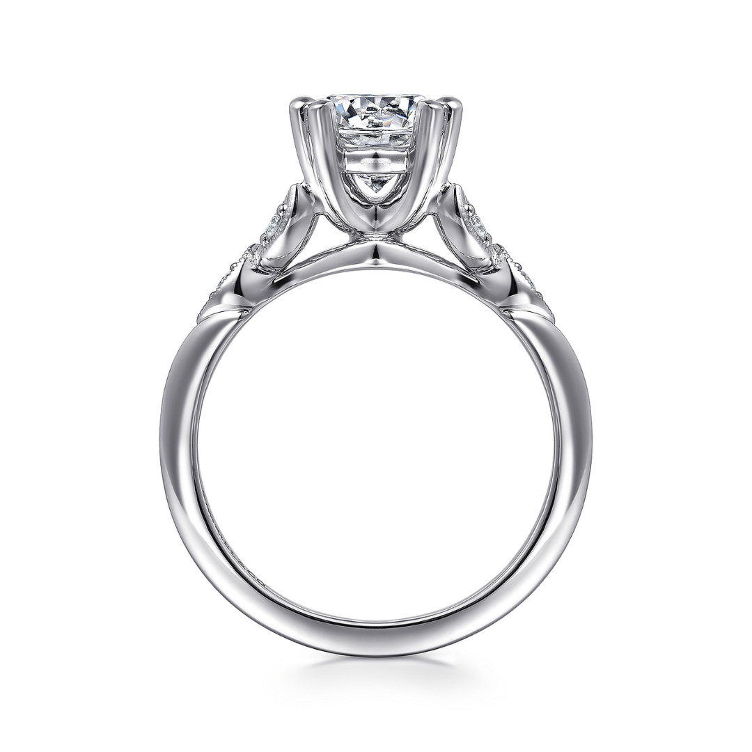 White Gold Vintage Inspired Engagement Ring (492137)