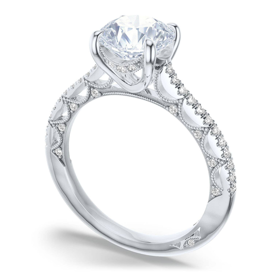 Lunetta Crescent Round Solitaire Engagement Ring (535628)