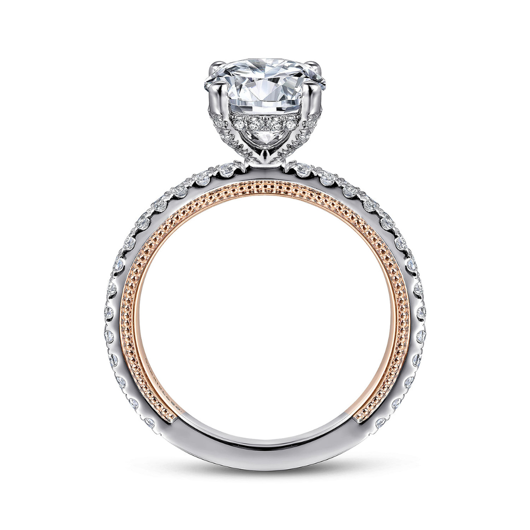 White and Rose Gold Diamond Engagement Ring (574642)