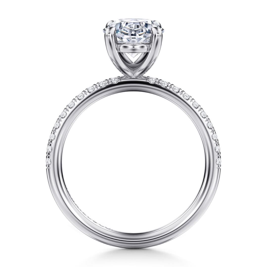 White Gold Oval Solitaire Engagement Ring (632688)