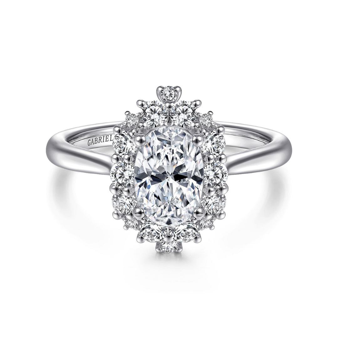 White Gold Halo Engagement Ring (637188)