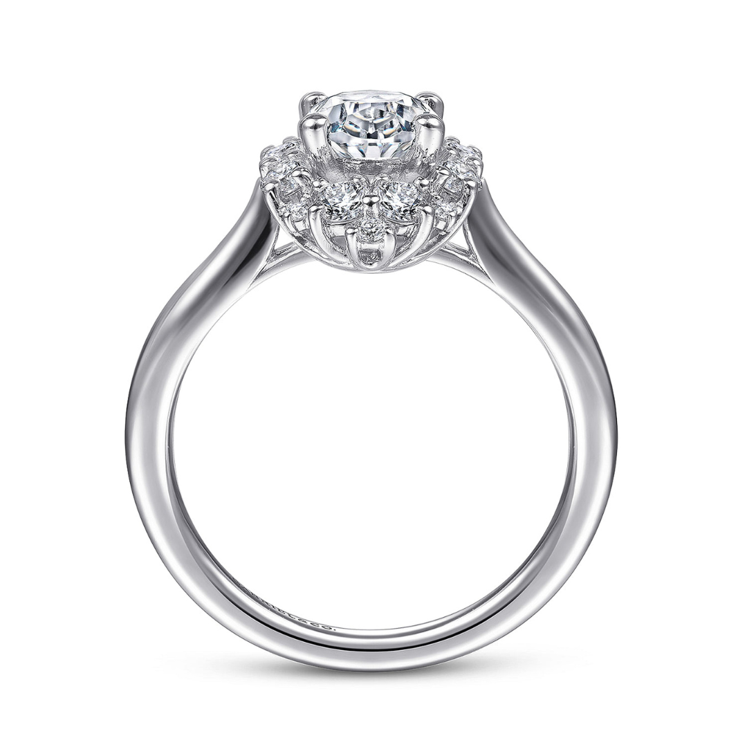 White Gold Halo Engagement Ring (637188)