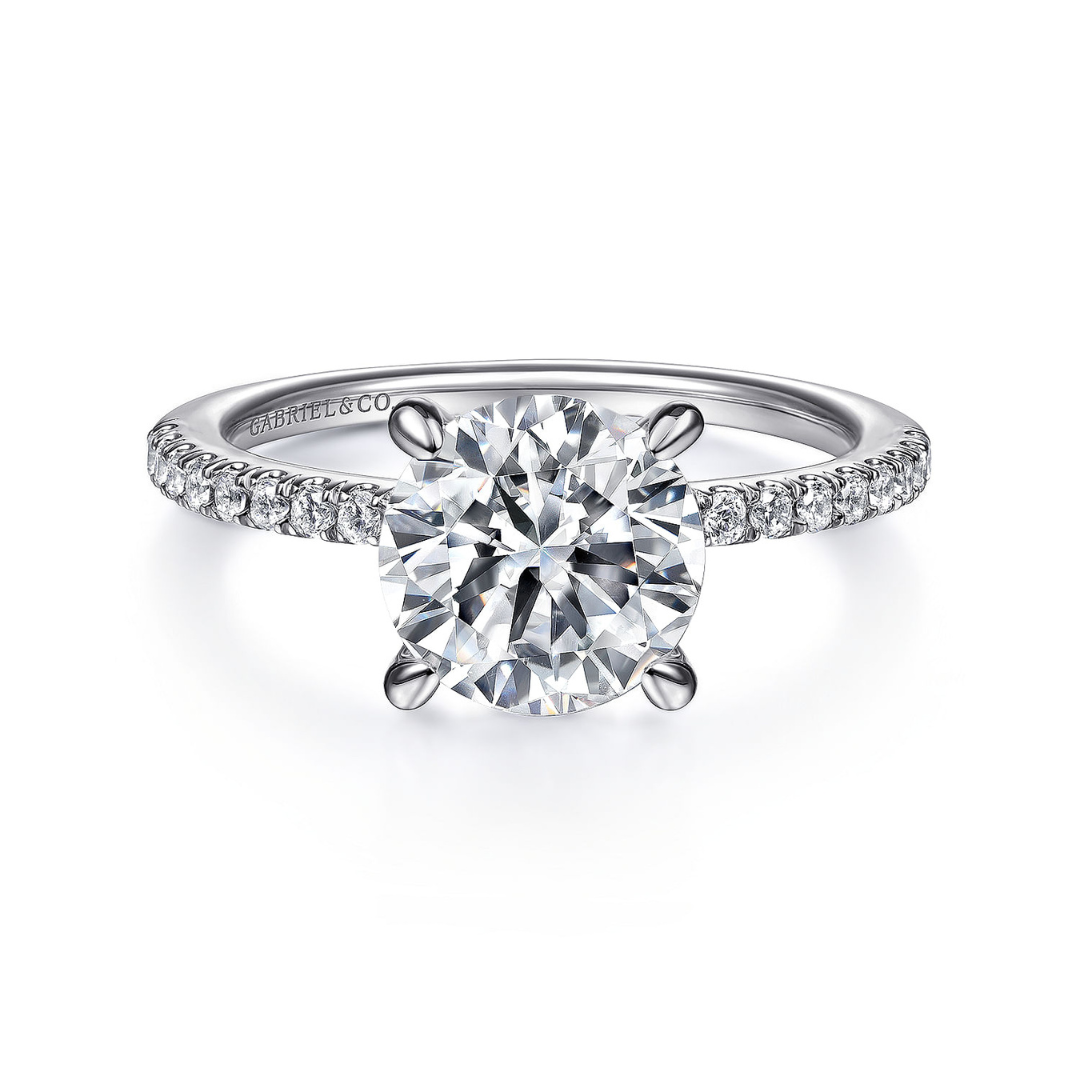 White Gold Solitaire Engagement Ring (652523)