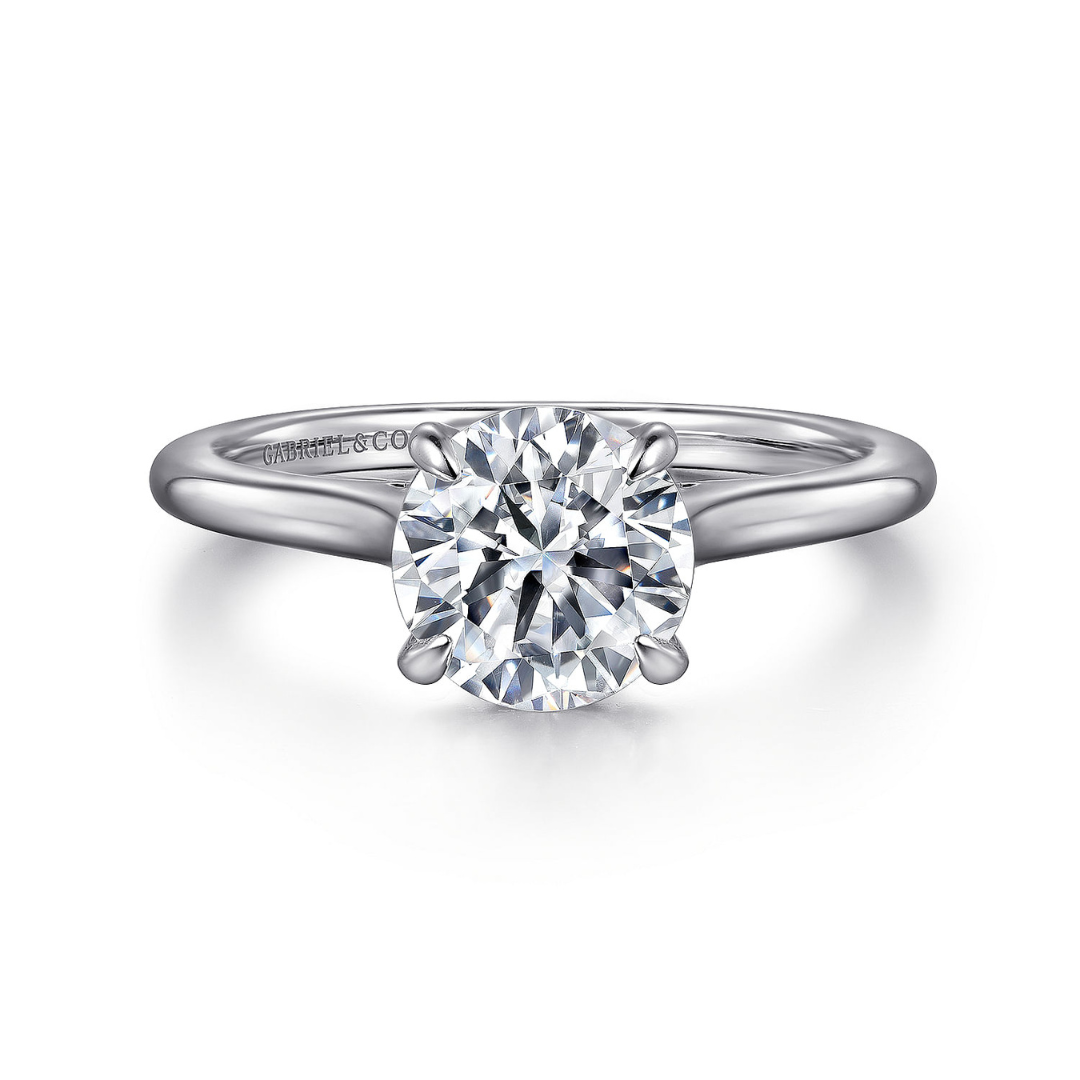 White Gold Round Solitaire Engagement Ring (807596)