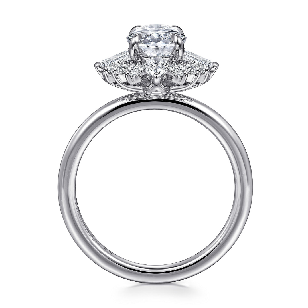 White Gold Halo Engagement Ring (809446)