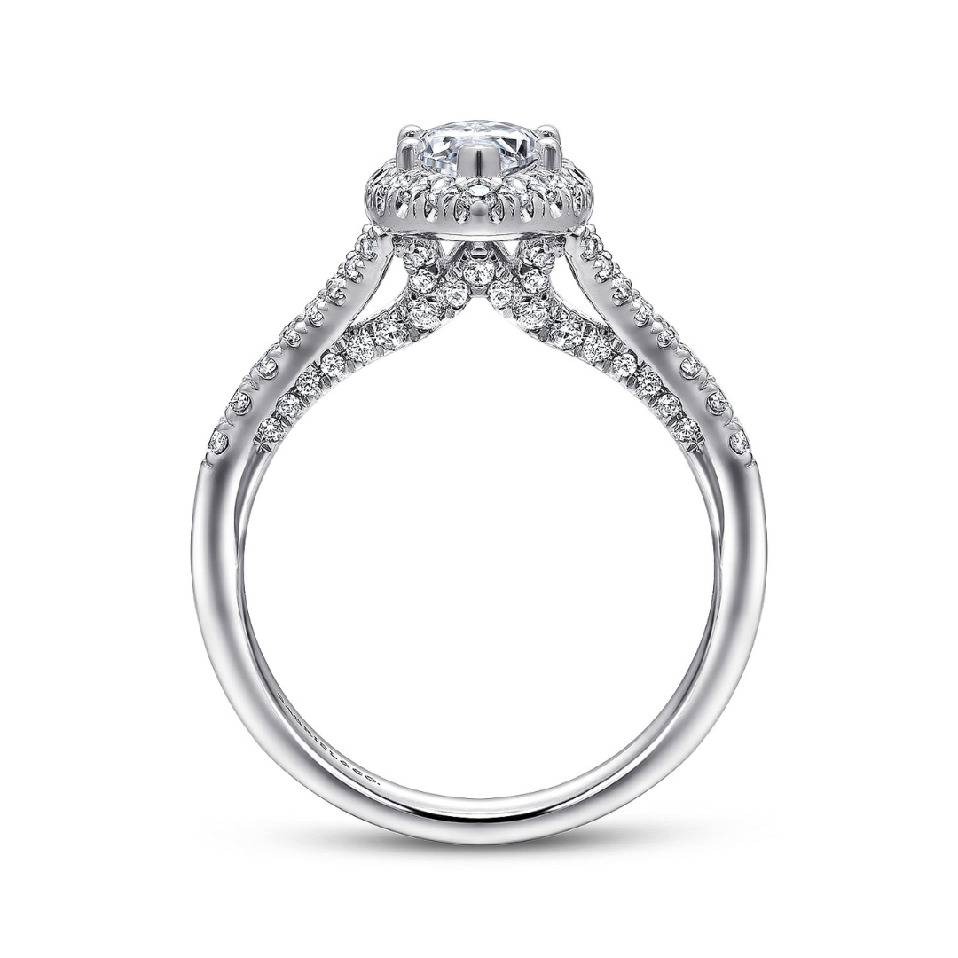 White Gold Marquise Halo Engagement Ring (823767)