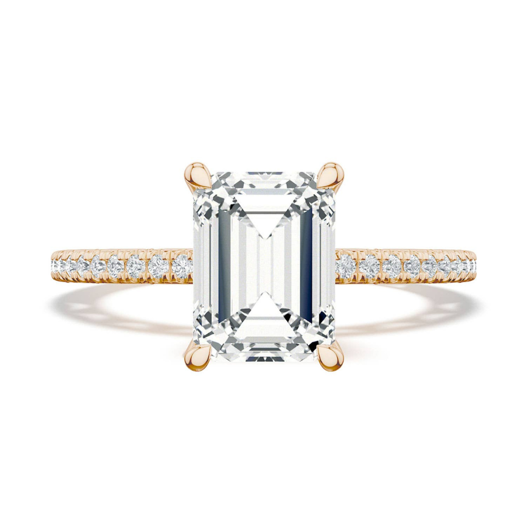 Lunetta Crescent Emerald Cut Solitaire Engagement Ring (843659)