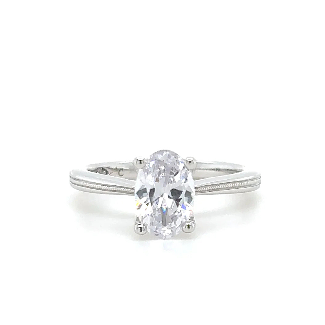 White Gold Lab Grown Engagement Ring (859358)