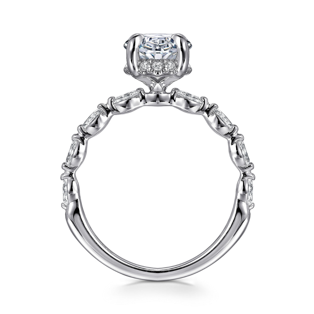 White Gold Hidden Halo Engagement Ring (889806)