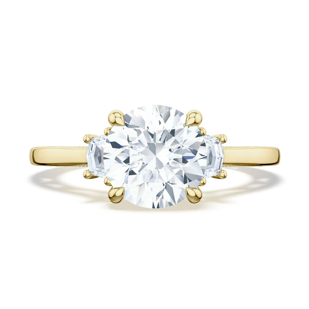 Lunetta Crescent Round 3-Stone Engagement Ring (893018)