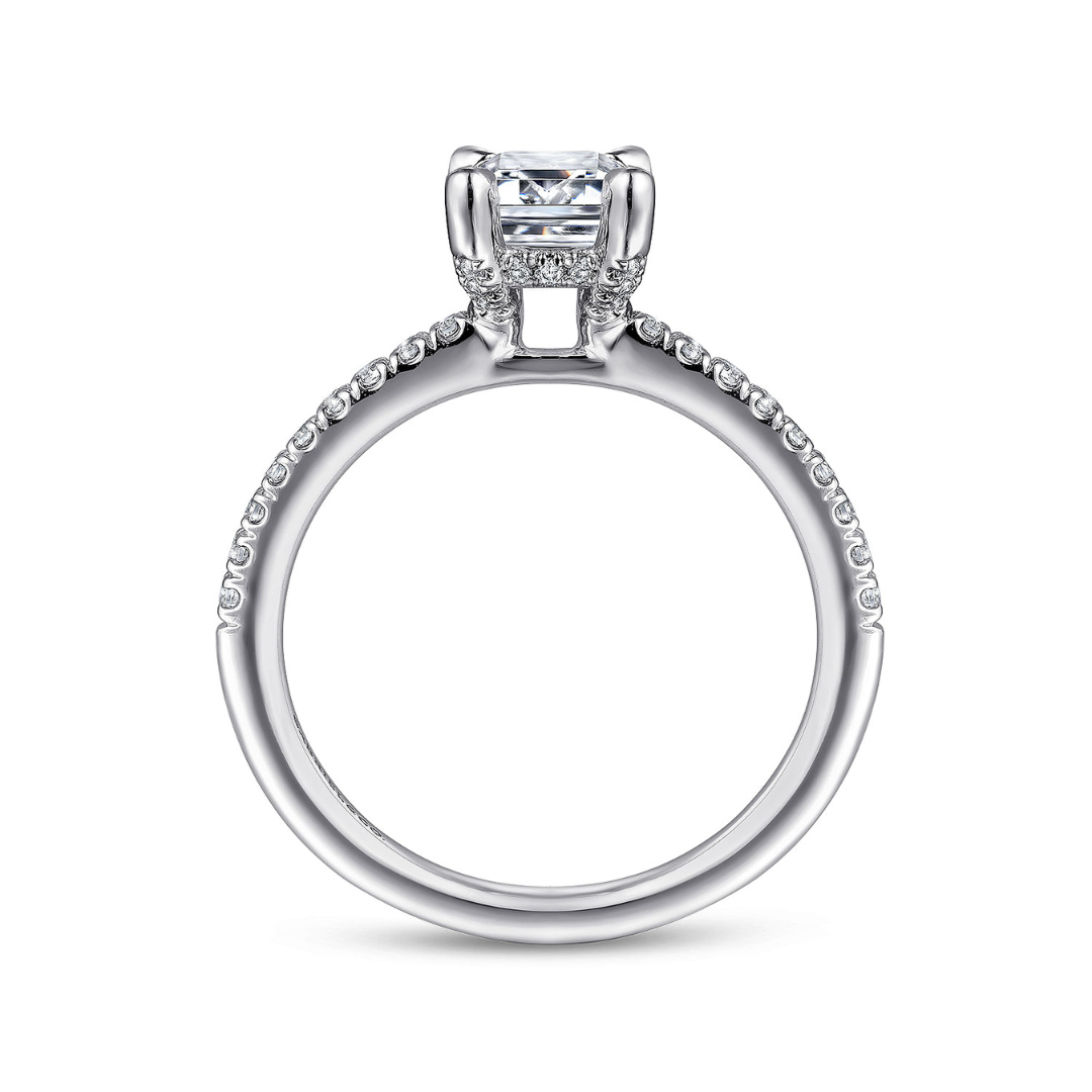 White Gold Emerald Cut Engagement Ring (978581)